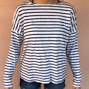 Old Navy Blue and White Striped Long Sleeve Top